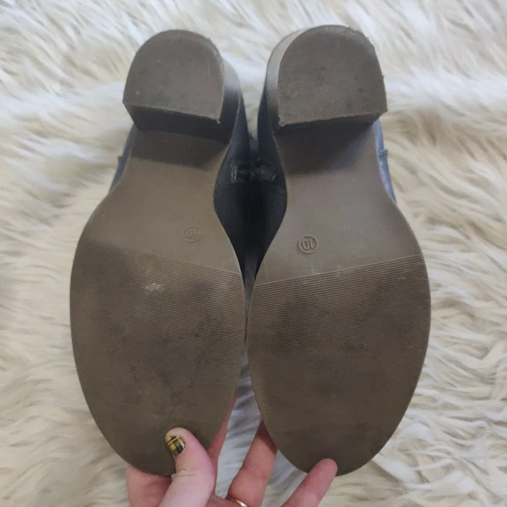 Old Navy Grey Ankle Booties Western Style Faux Leather